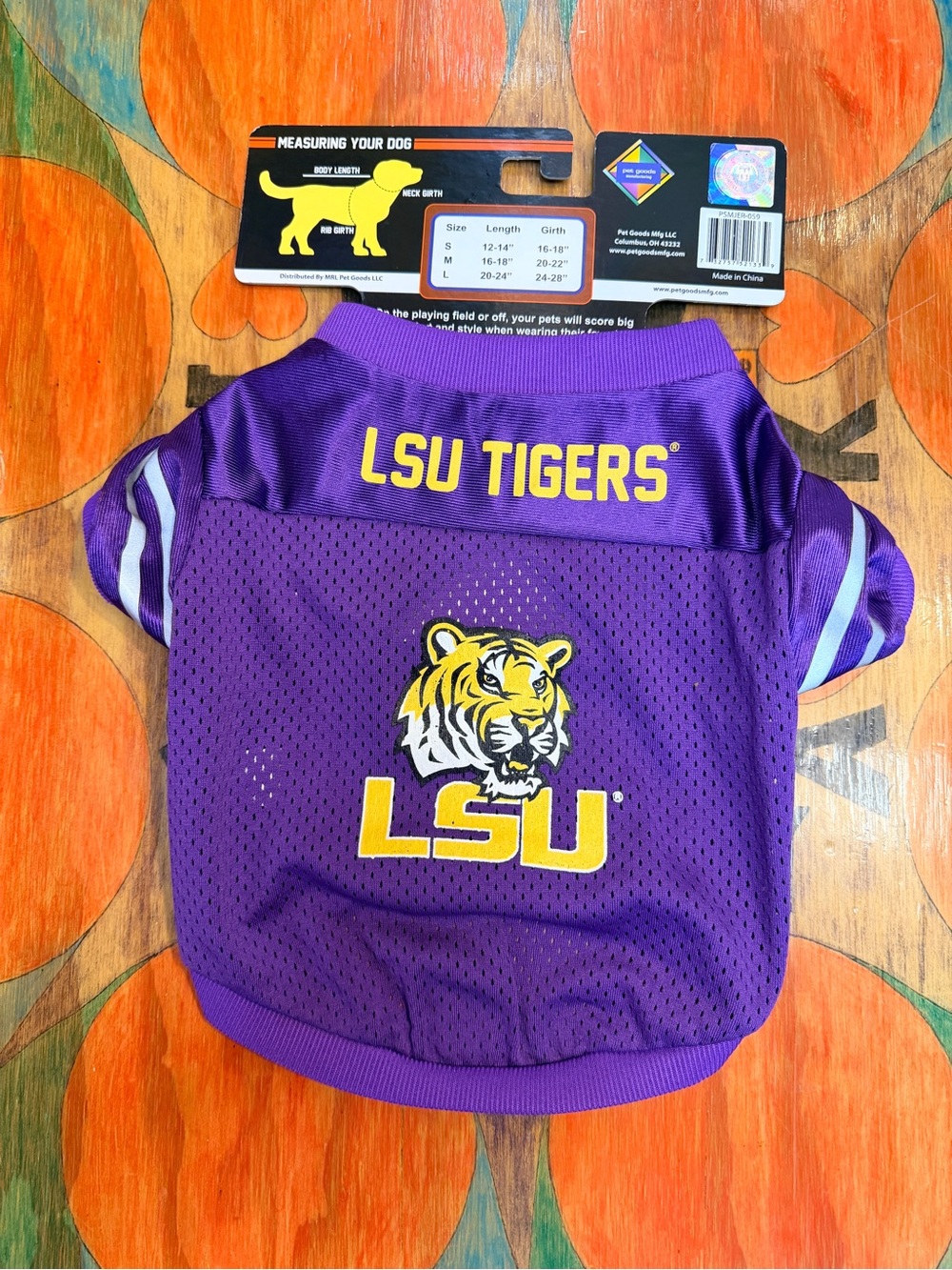 LSU Tigers NCAA Football Dog Pet Size Small Collegiate Jersey Pup Rally Purple Y